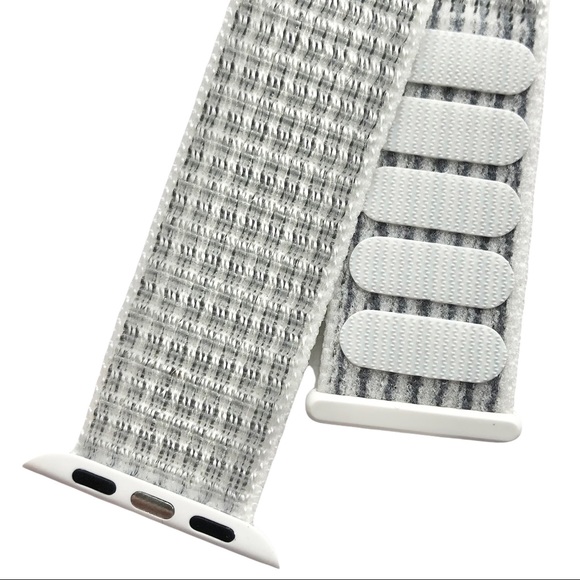 5/$20 NEW Seashell Nylon Sport Loop Band 38/40/41mm Gray White - Picture 2 of 8